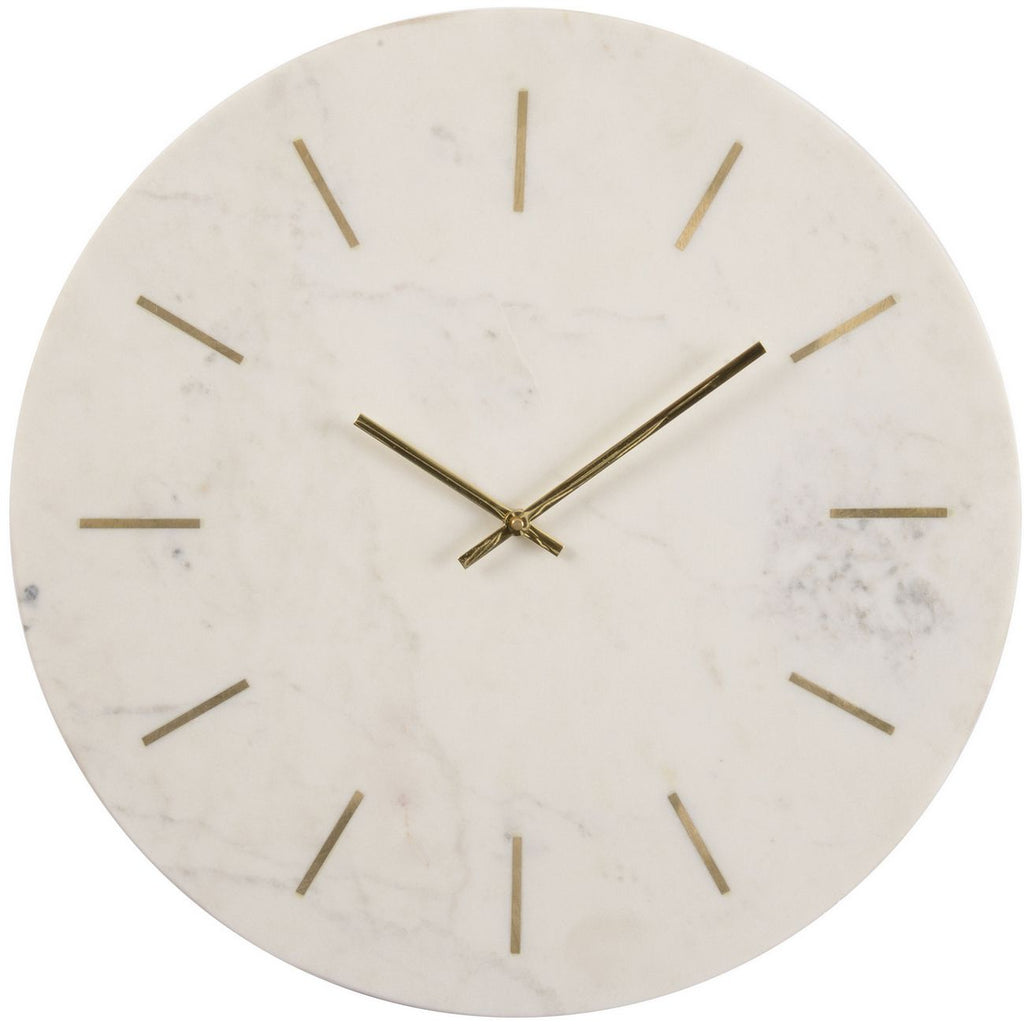 Brass Inlay And Marble Wall Clock