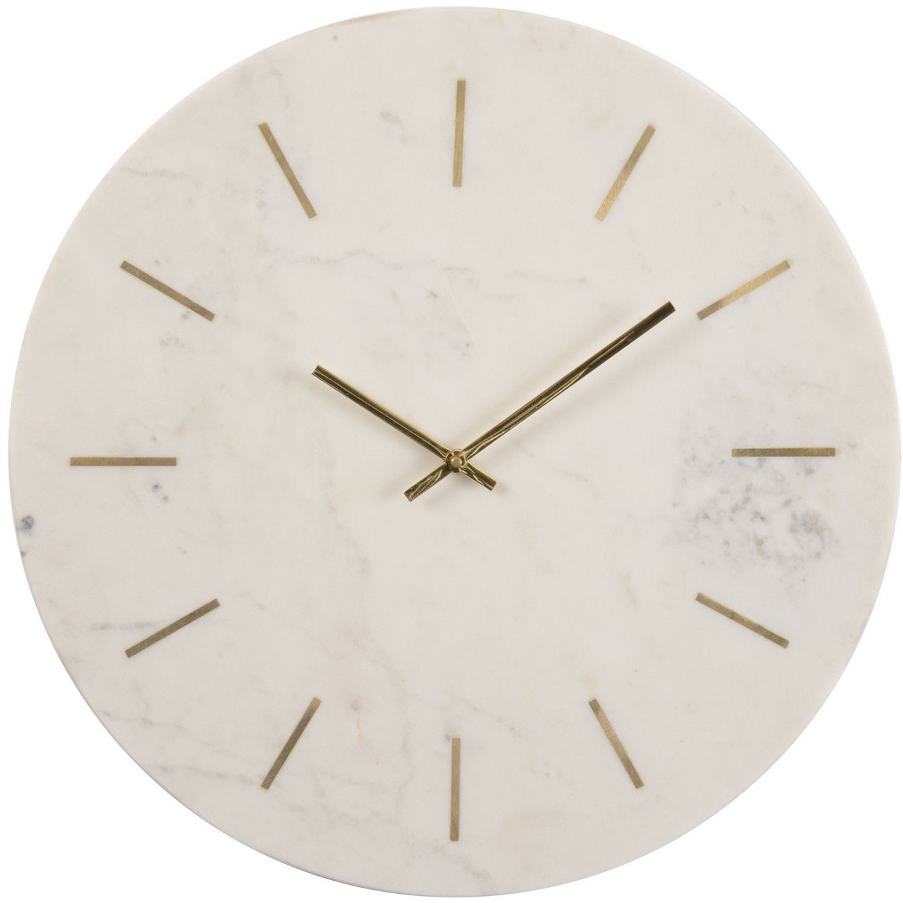 Brass Inlay And Marble Wall Clock