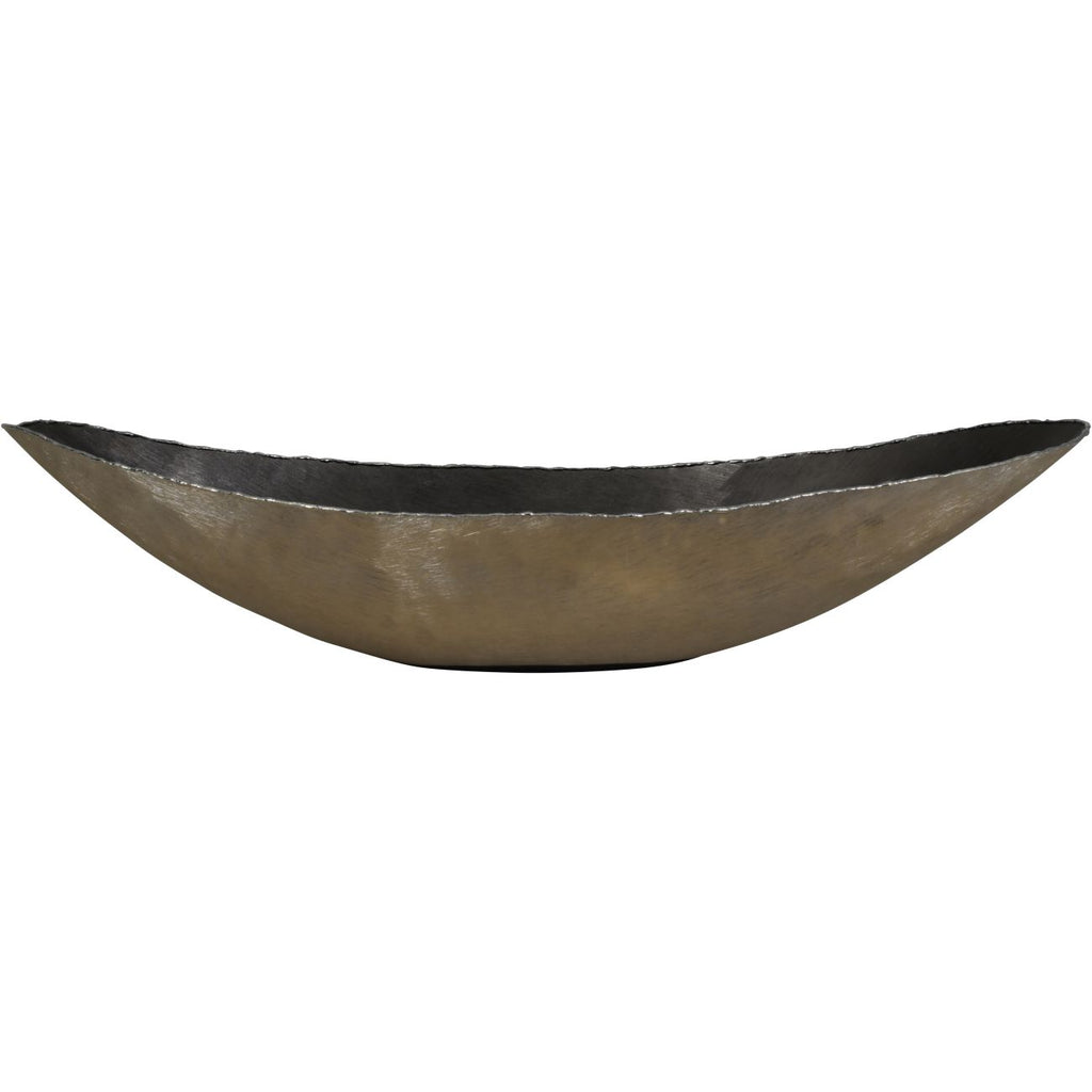 Molten Brushed Gold Metal Ellipse Bowl 61x26x14cm