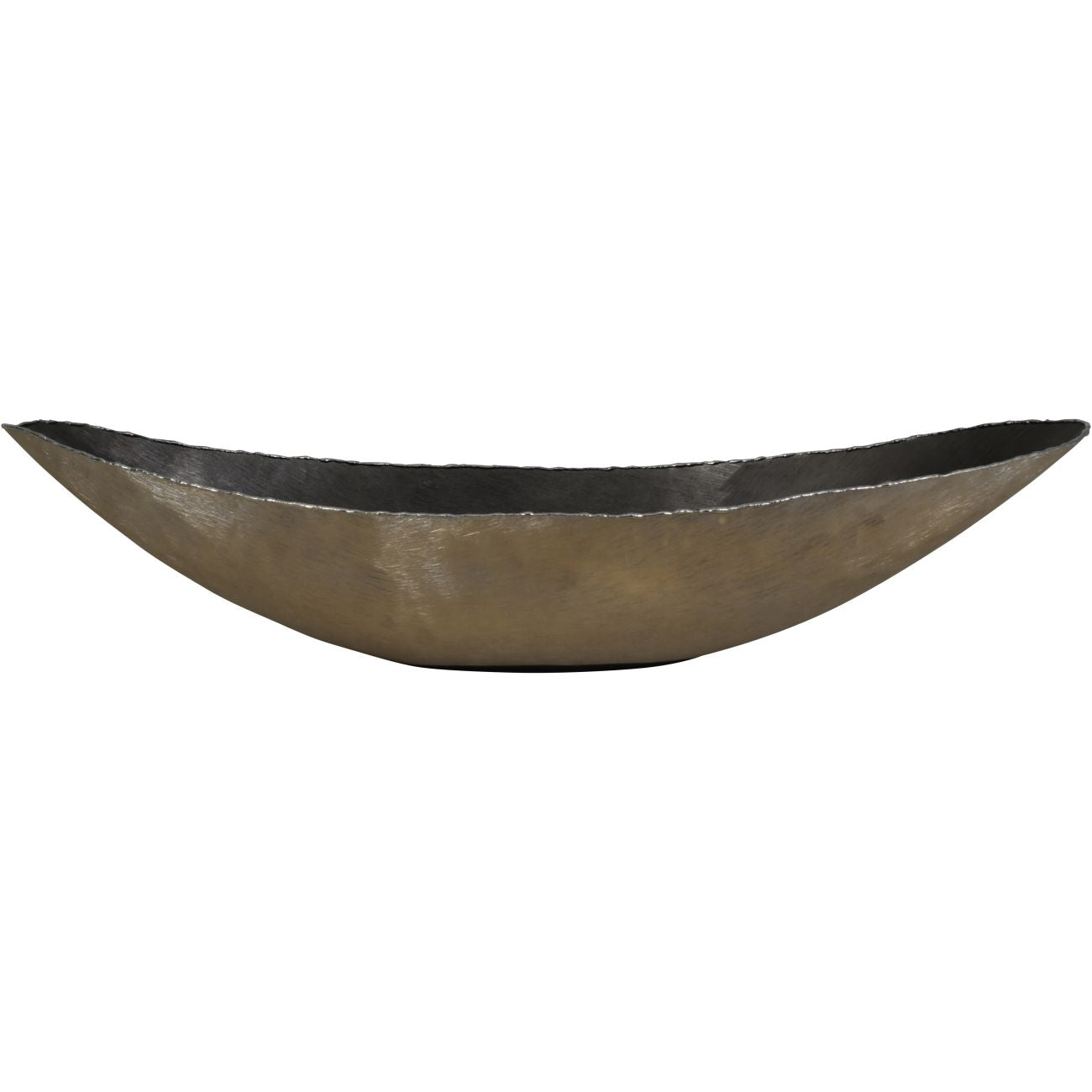 Molten Brushed Gold Metal Ellipse Bowl 61x26x14cm