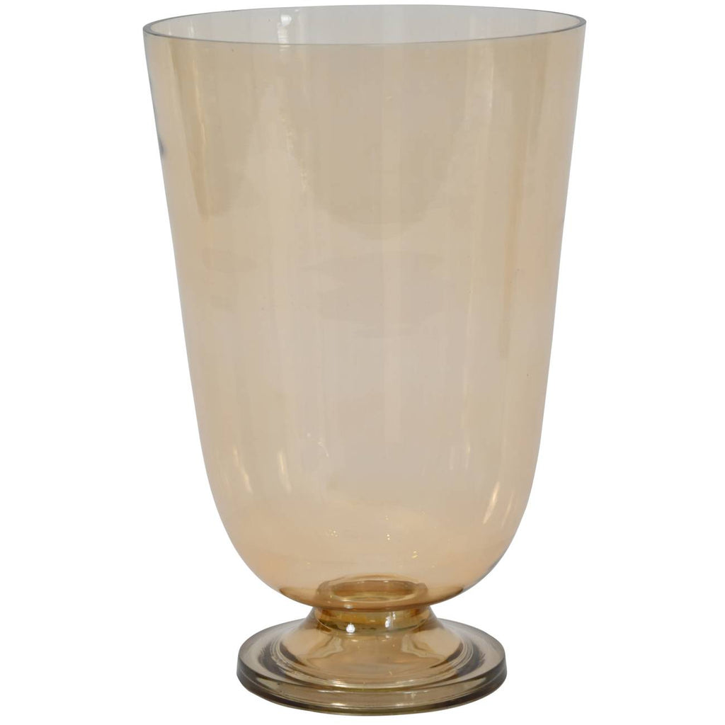 Grace Amber Glass Hurricane Large