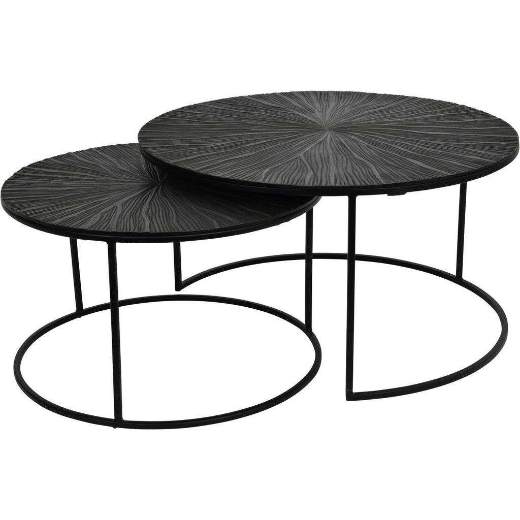 Textured Nesting Set of 2 Coffee Tables