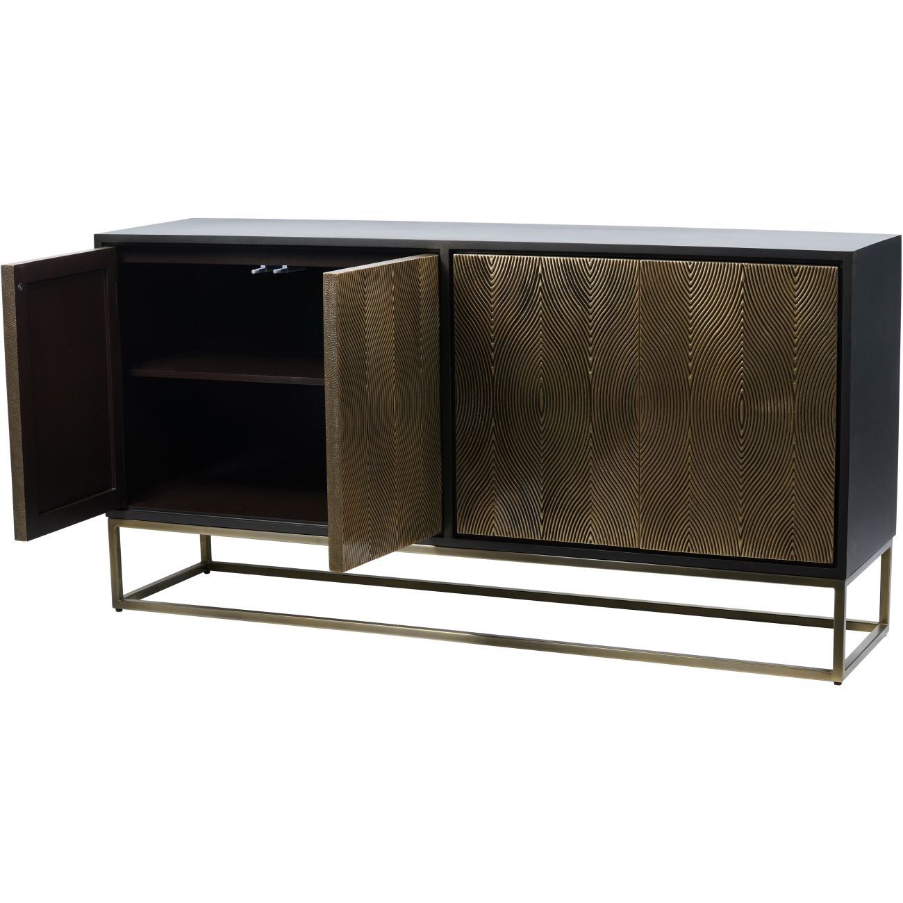 Brass Embossed 4 Door Sideboard