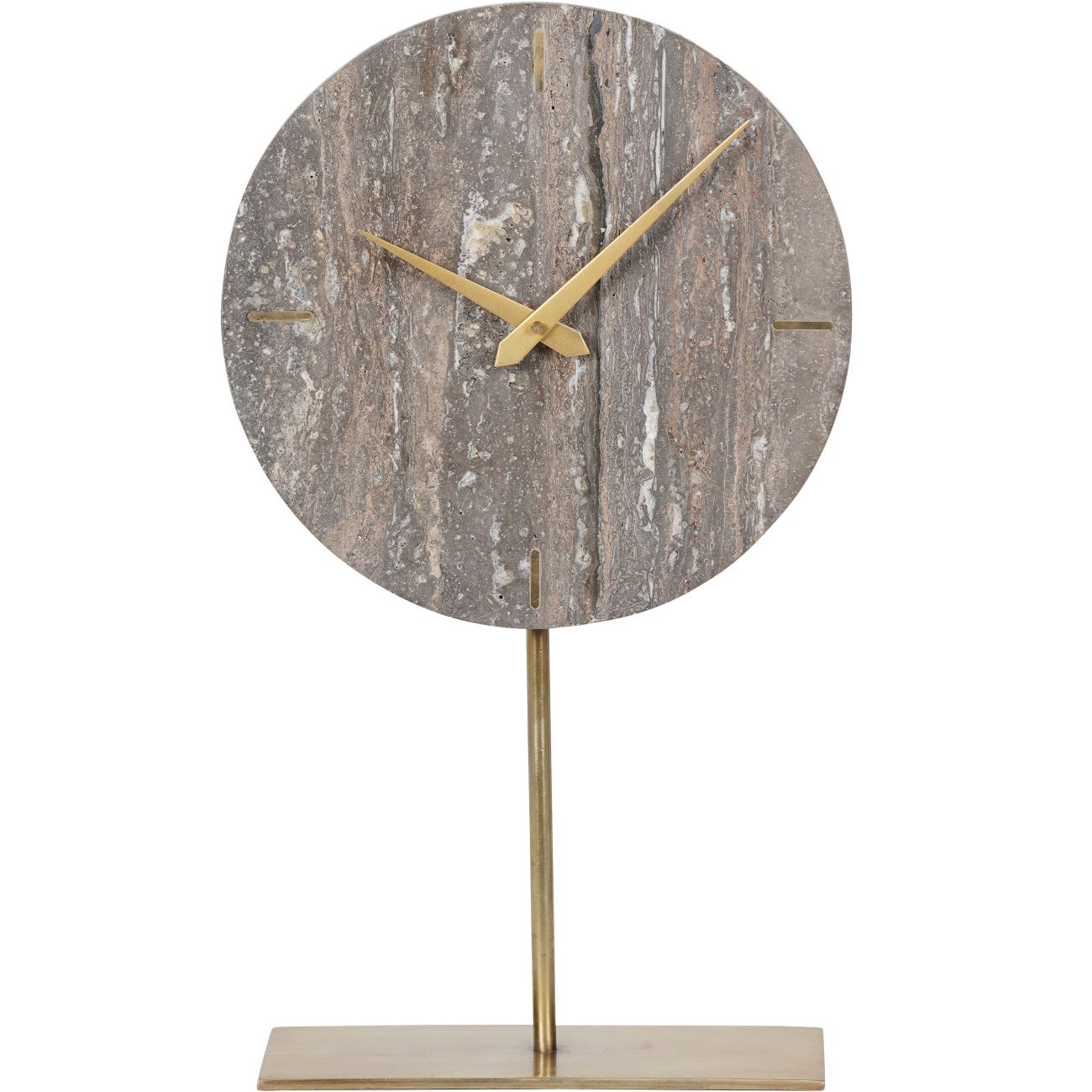 Dark Travertine Mantel Clock