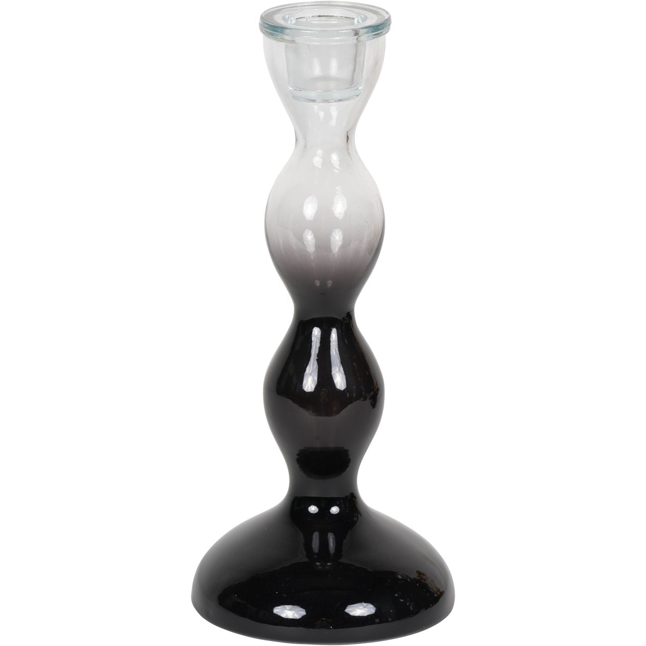 Bobble Candlestick Midnight Black Ombre Small 24cm