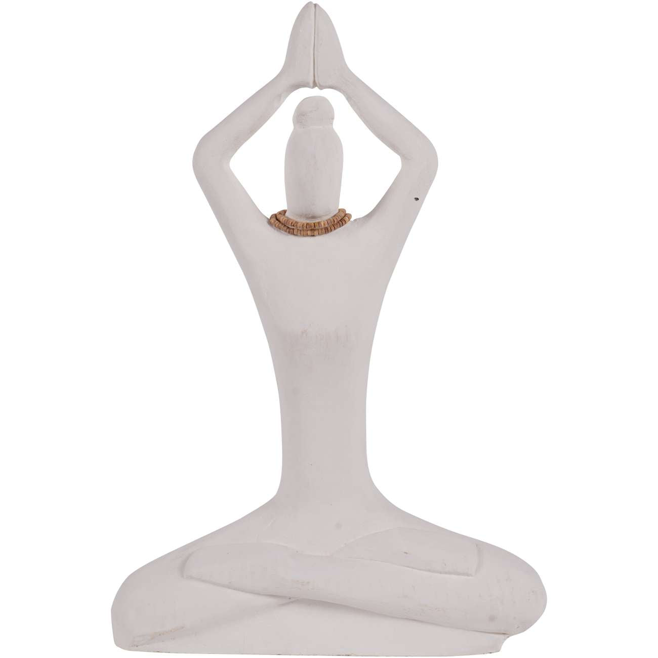 Hand Carved Yoga Lady White  Large