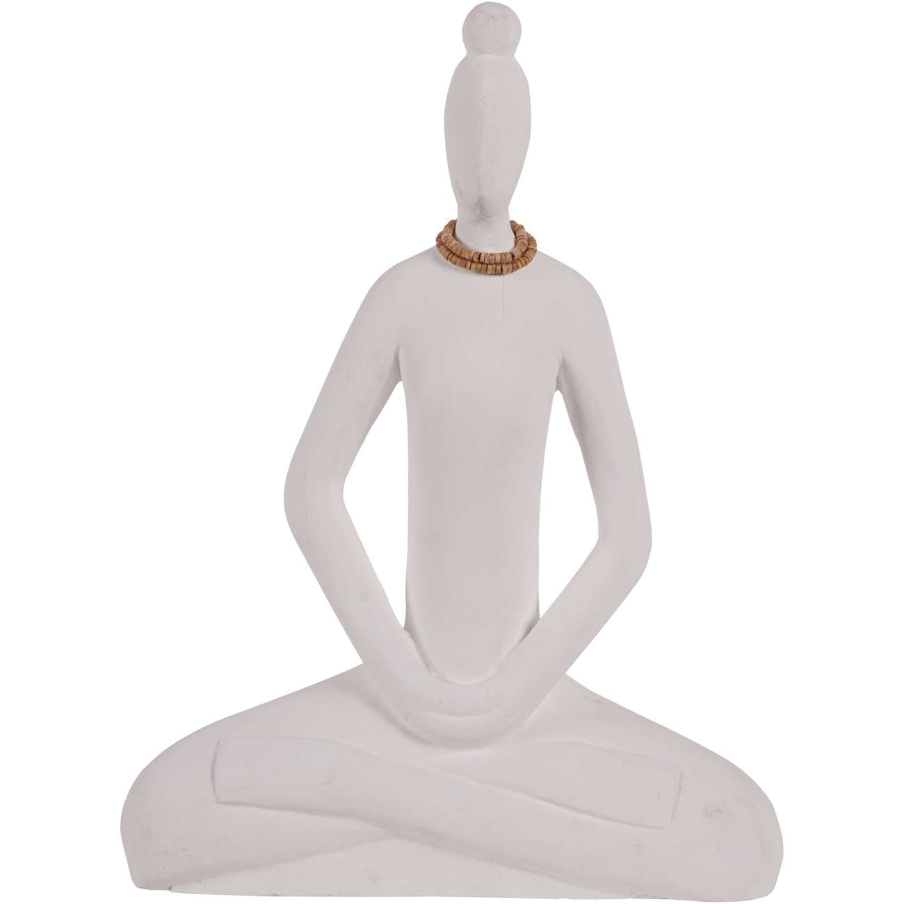 Hand Carved  Yoga Lady White  Small