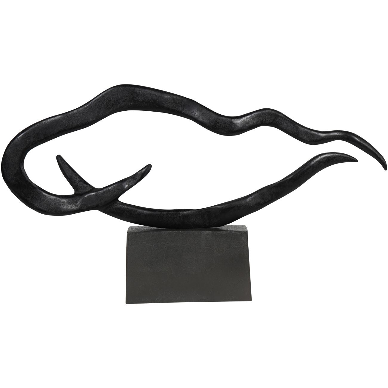 Isla Large Textured Black Aluminium Abstract Sculpture