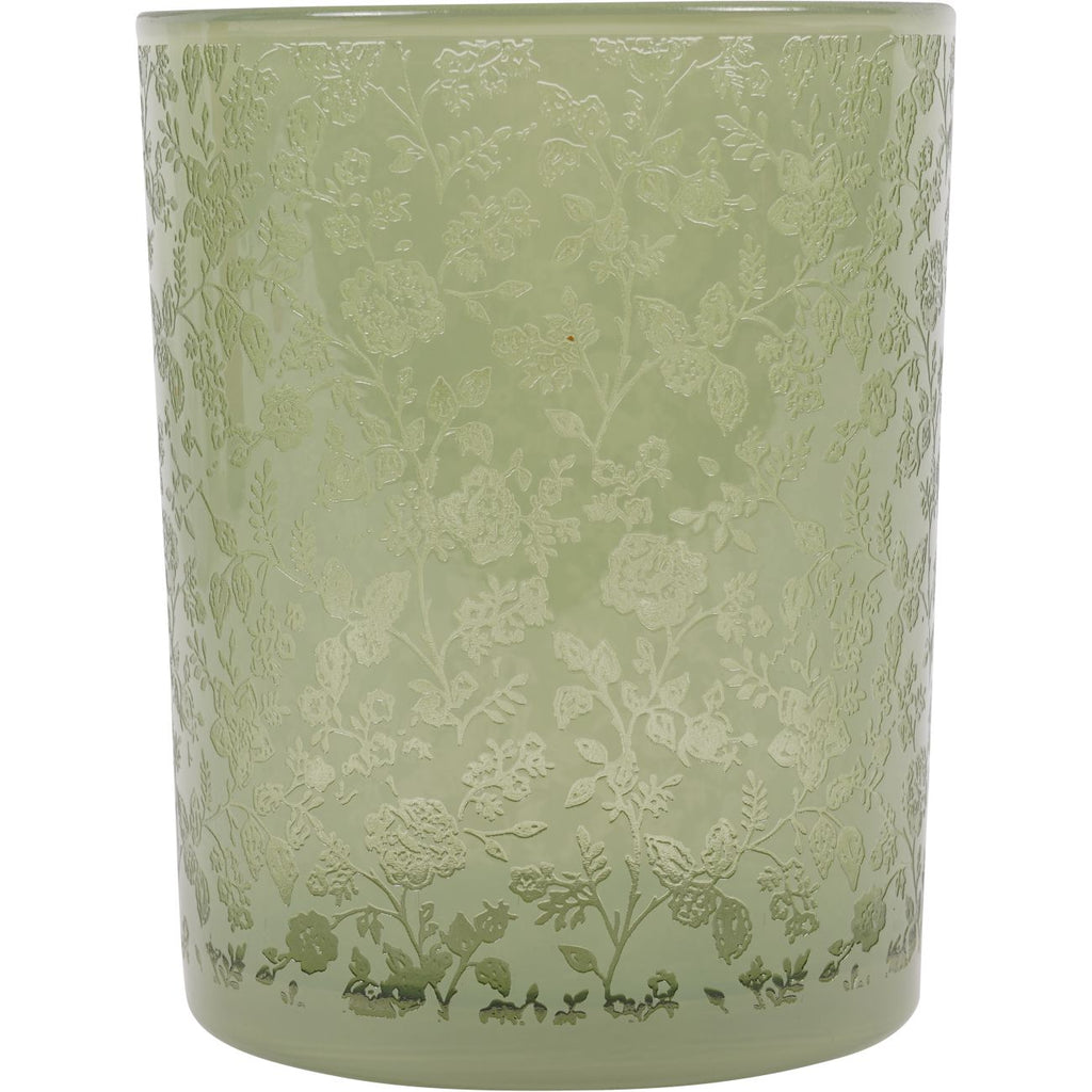 Laura Ashley Green Glass Hurricane