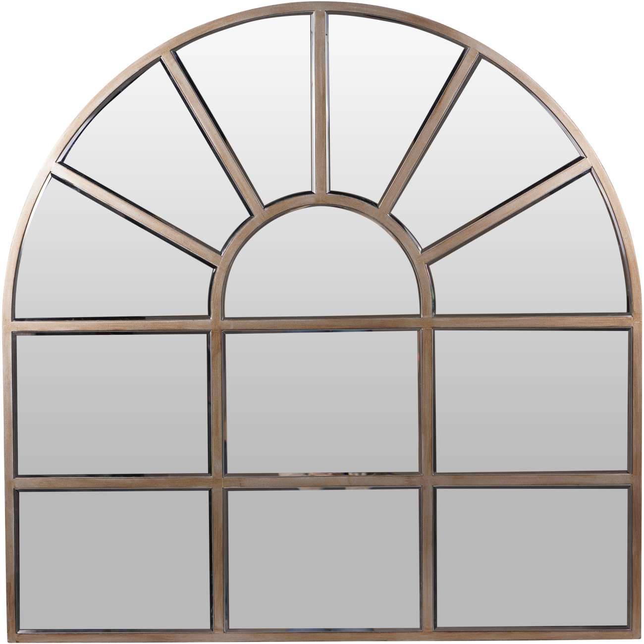 Arched Squares Window Mirror - Gold