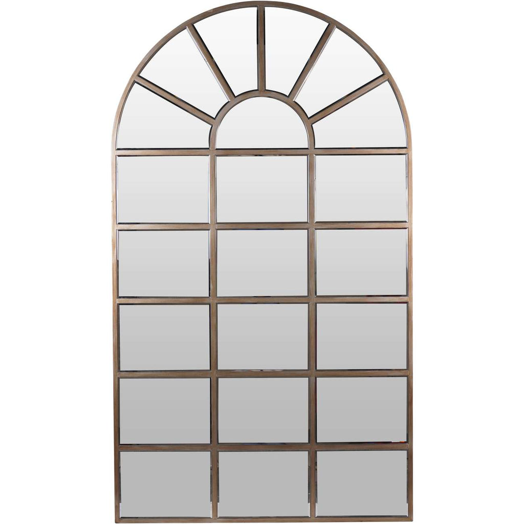 Gold Squares Window Arch Floor Standing Mirror