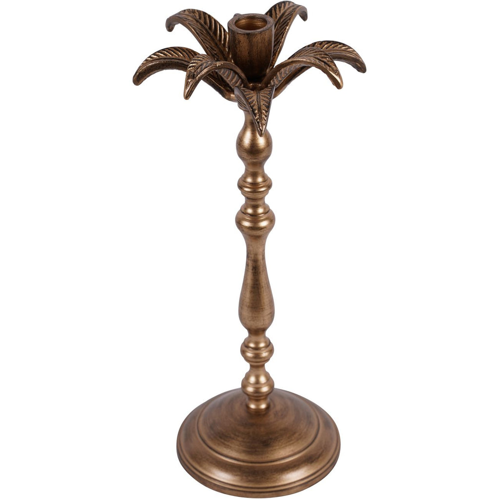 Laura Ashley Antique Brass Large Palm Tree Candlestick