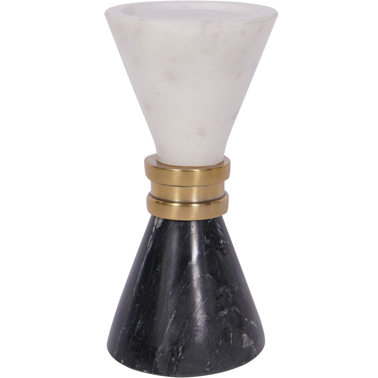 Ravello White & Black Mable Candle Holder