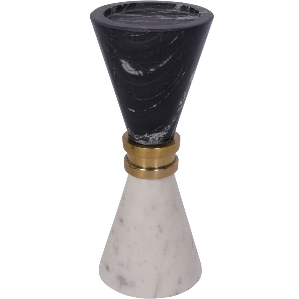 Ravello Black & White Marble Candle Holder