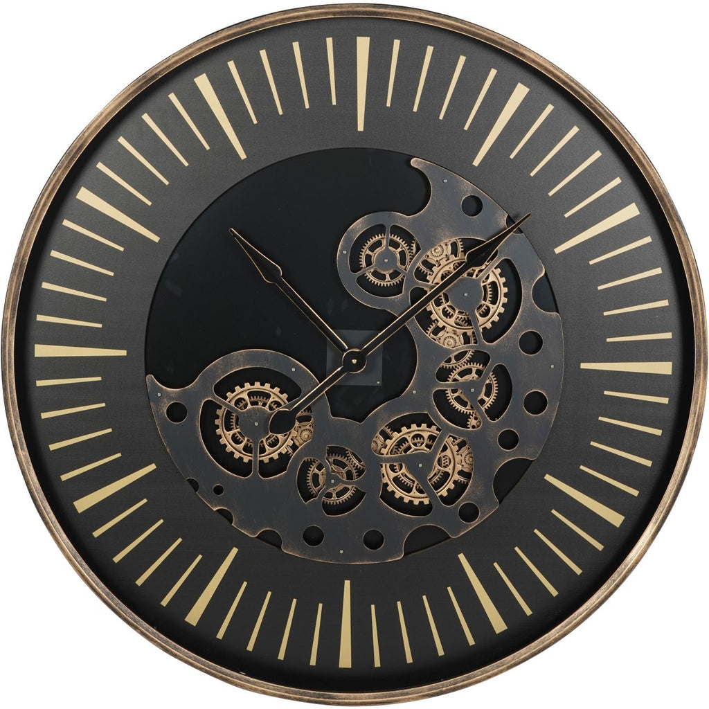 Palladium Wall Clock with moving Dials - Gold