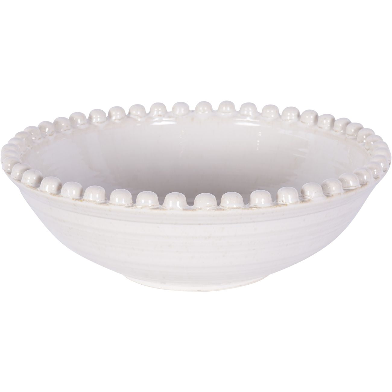 Mediterranean Reactive Glaze Ceramic Bowl Cream