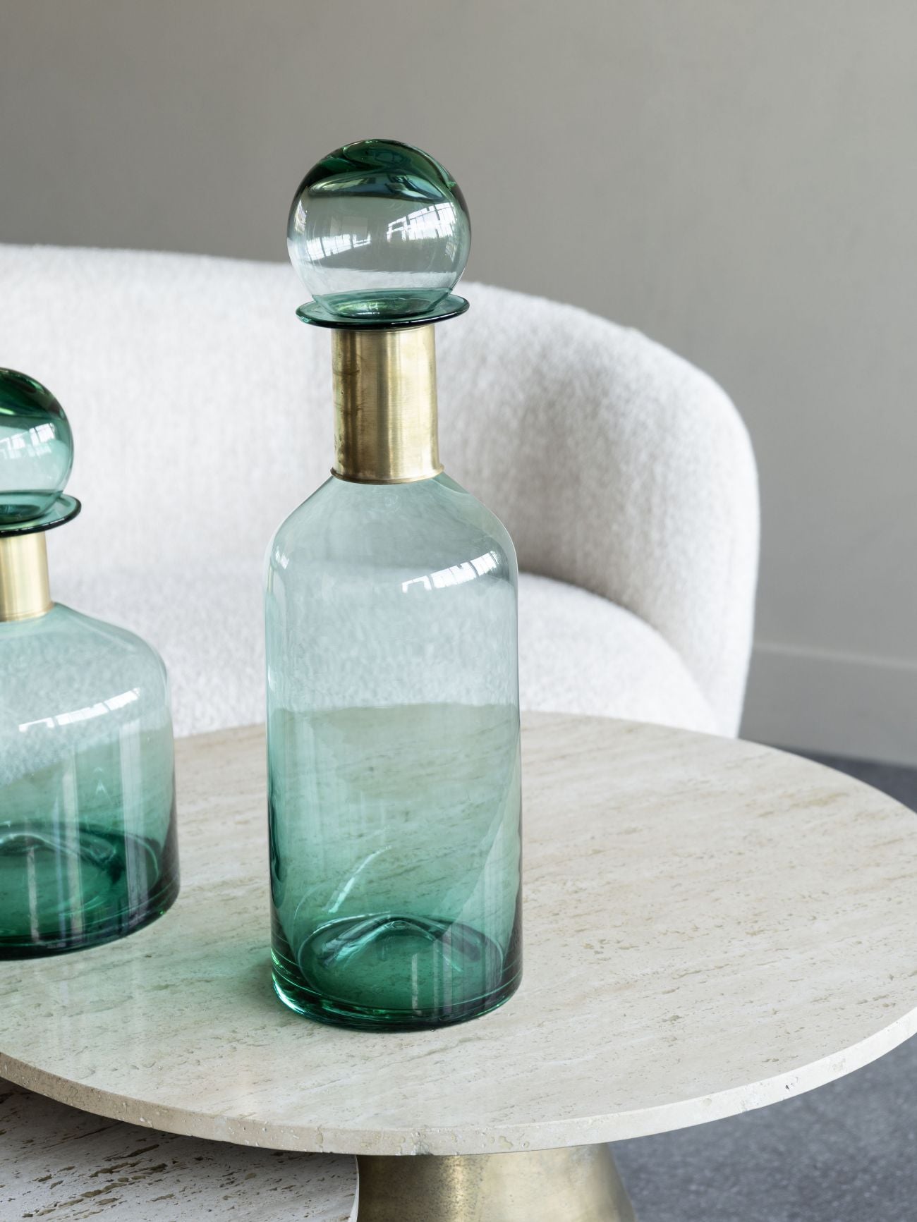 Jorum Collection Glass Bottle with Brass - Tall