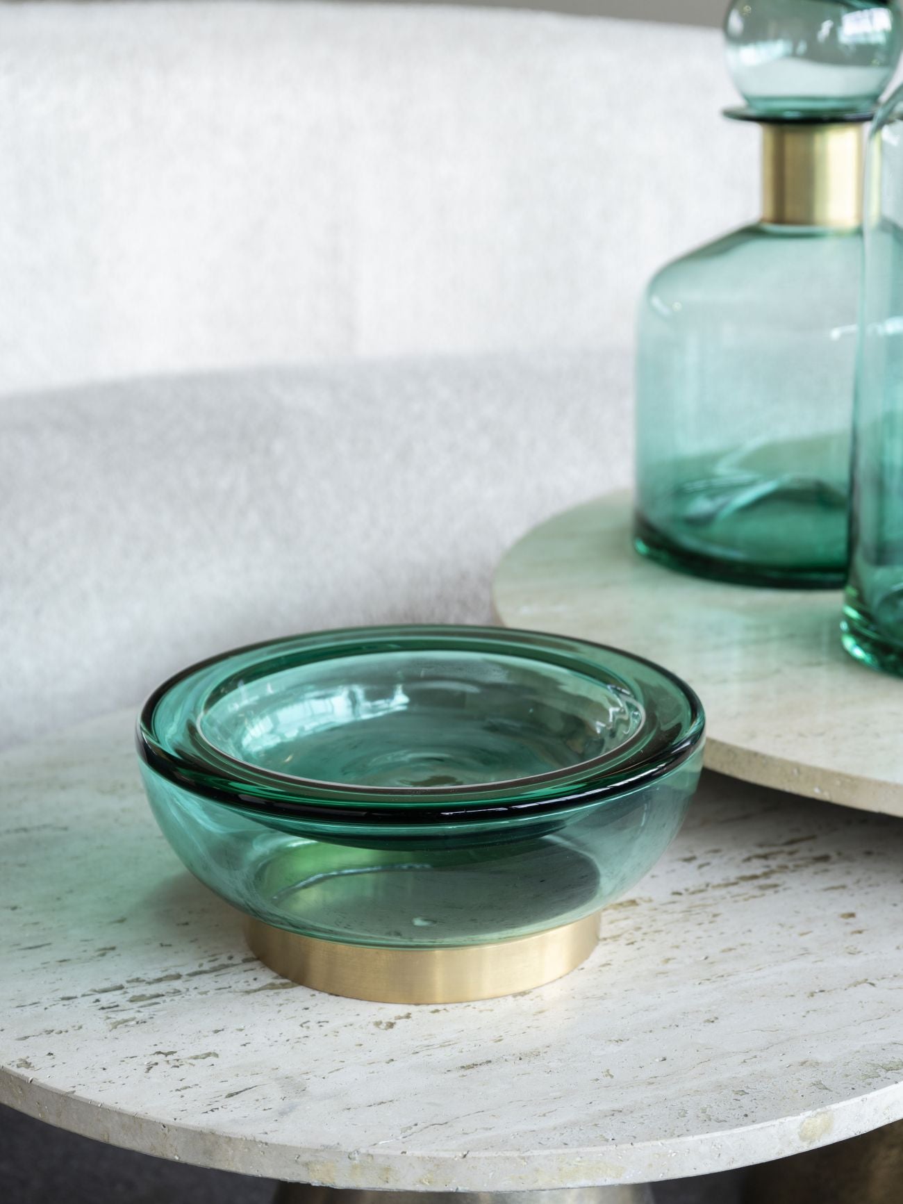 Jorum Collection Glass Bowl with Brass Detail