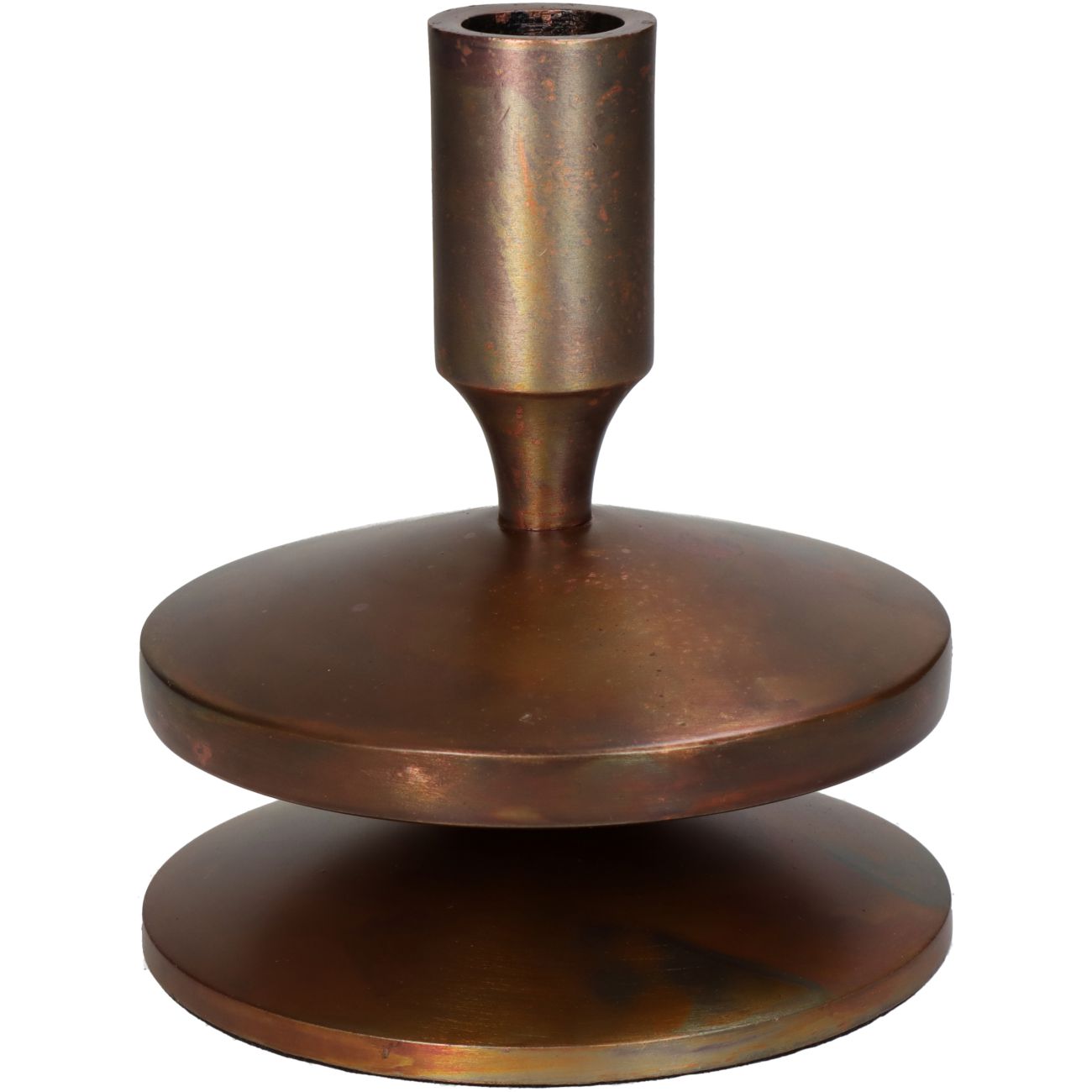 Copper Effect Candle Stick 14cm