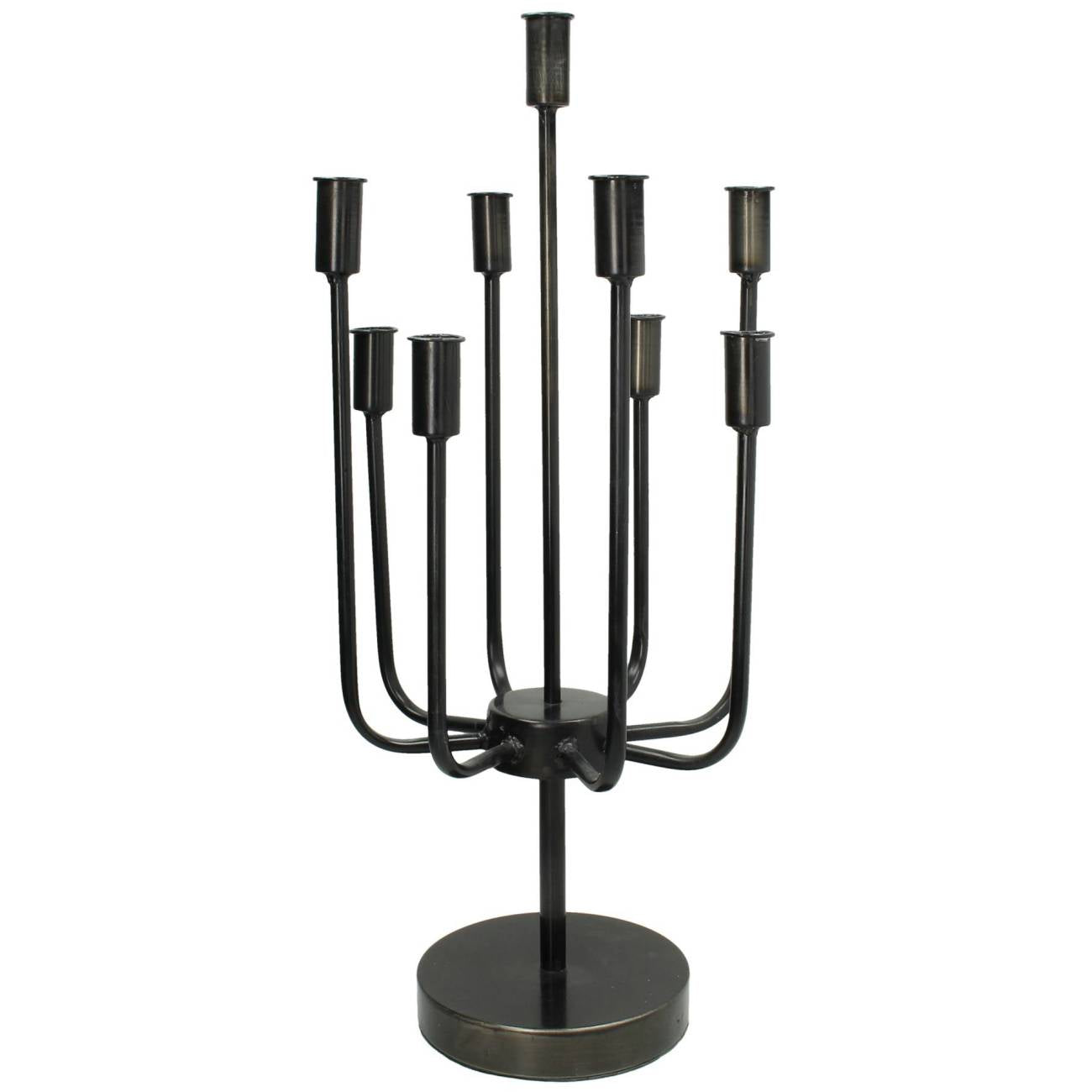 Rustic Black 9 Candle Candelabra