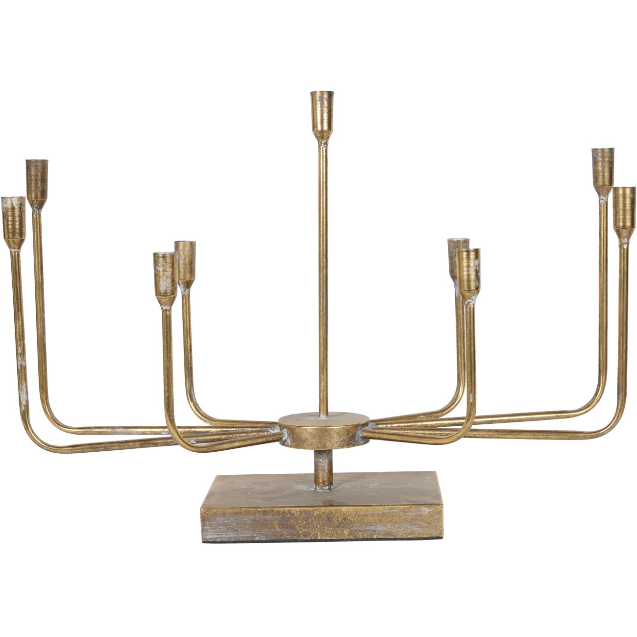 Rustic Gold 9 Candle Wide Candelabra