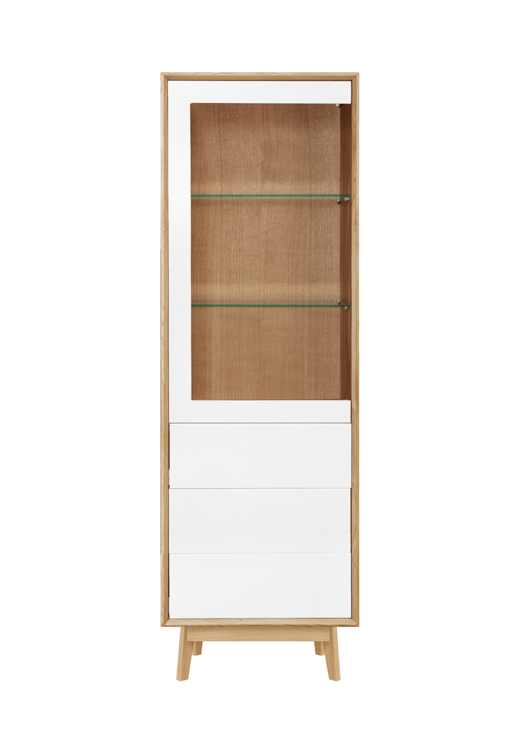 Manhattan Slim Tall Display Cabinet 1 Door 3 Drawer