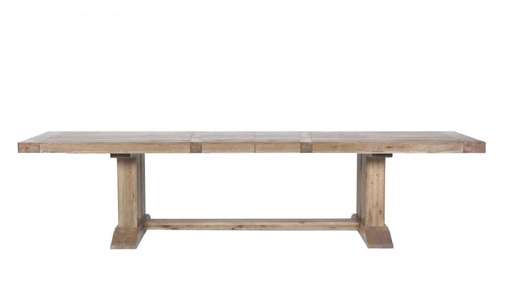 Keswick Oak Grand Extending Dining Table - Grey Oiled