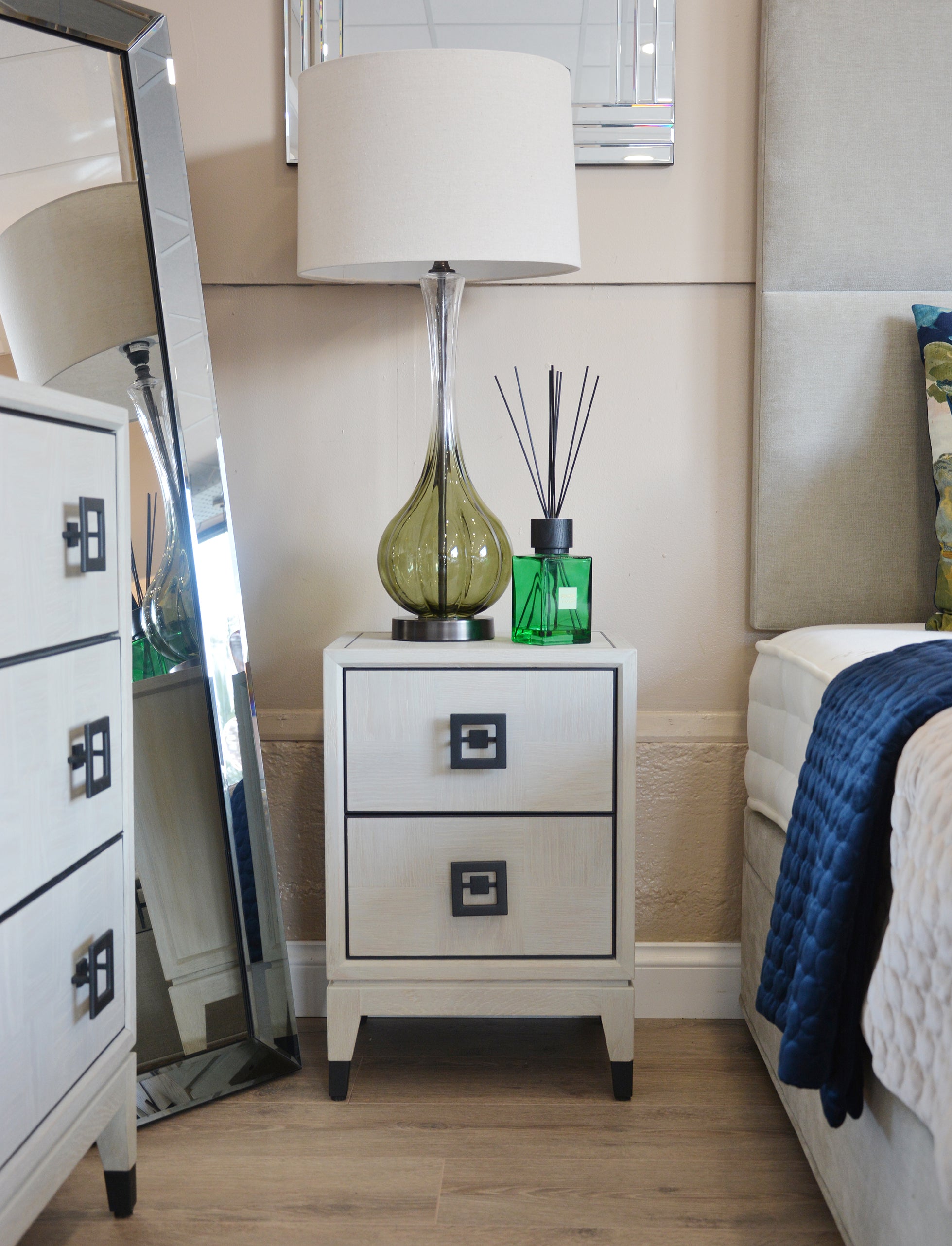 Cliveden White 2 Drawer Bedside