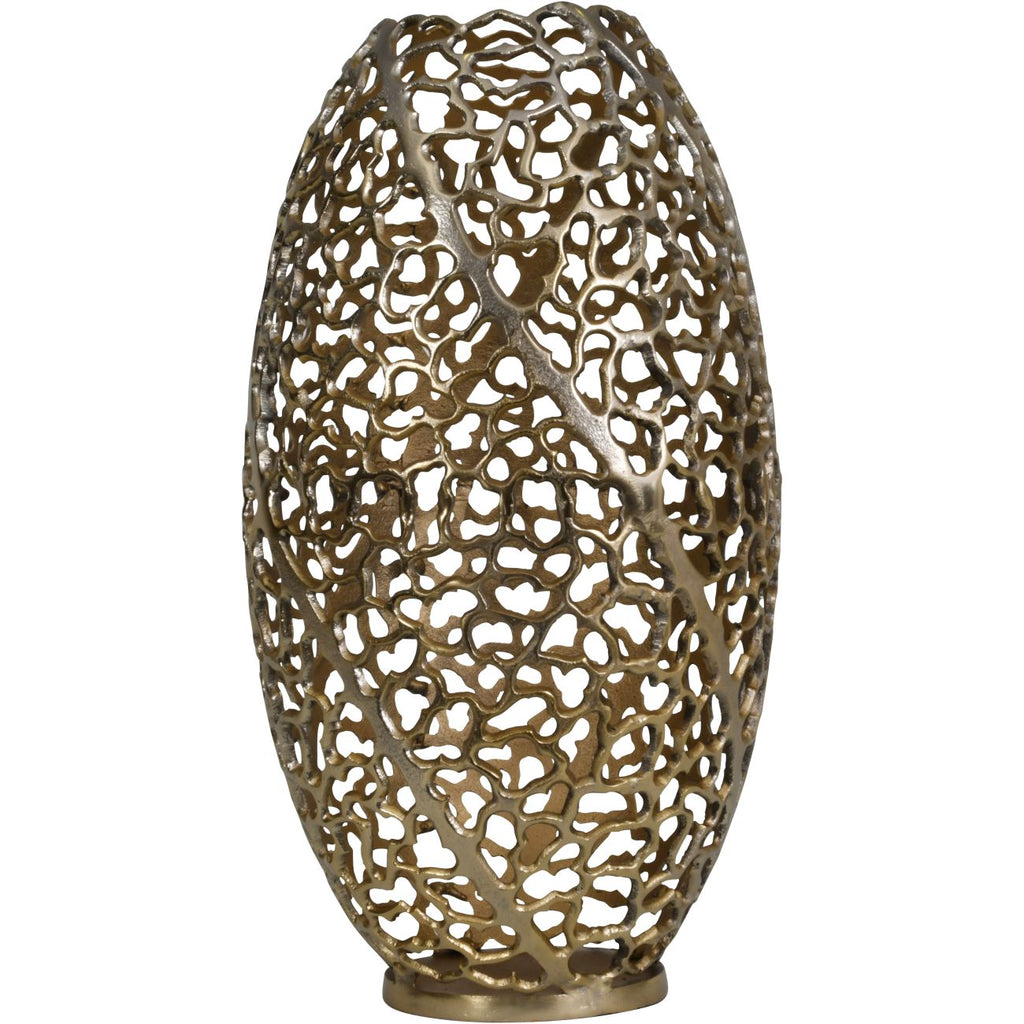 Aussie Gold Coral Aluminium Barrel Vase 26x48cm