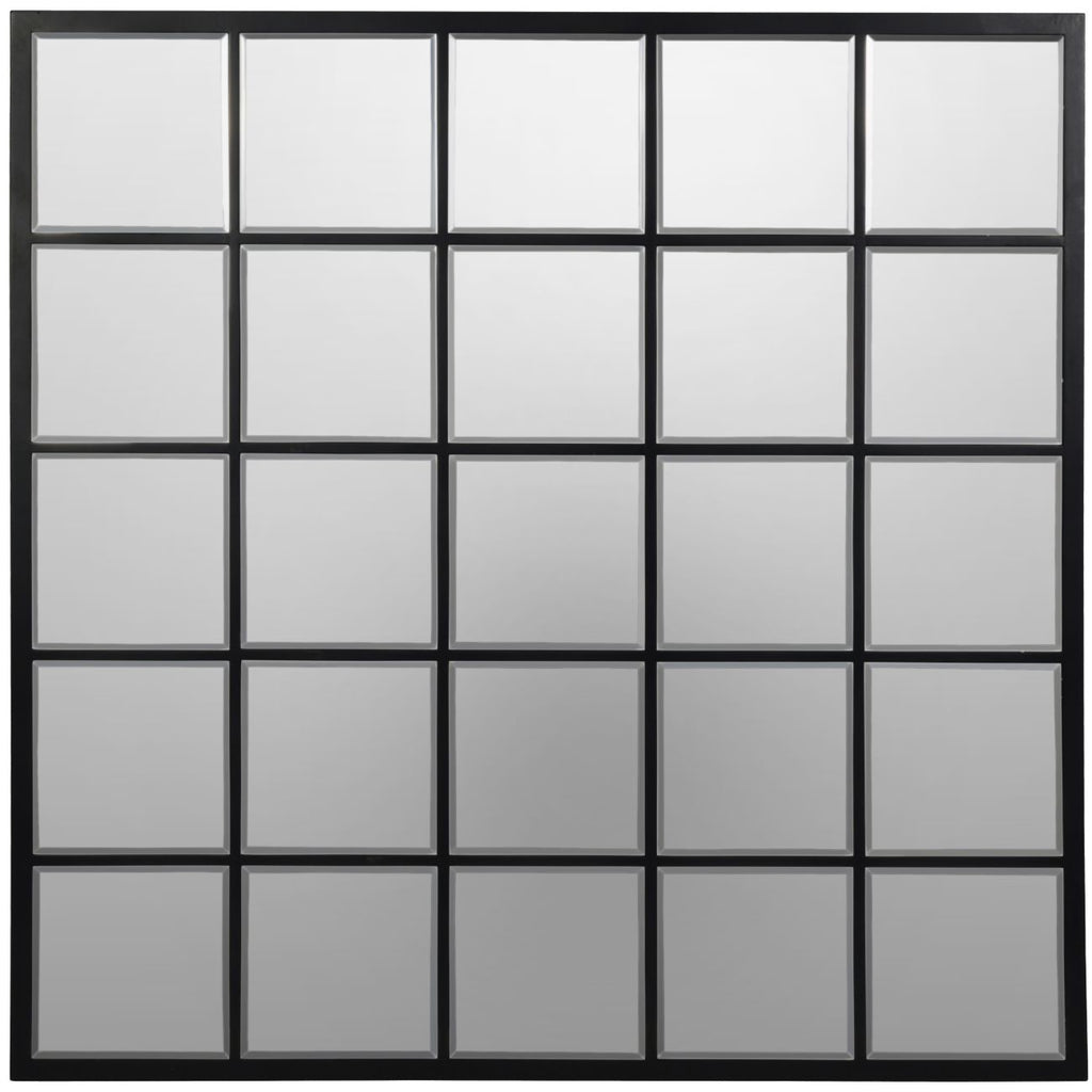 Squares Window Mirror - Black