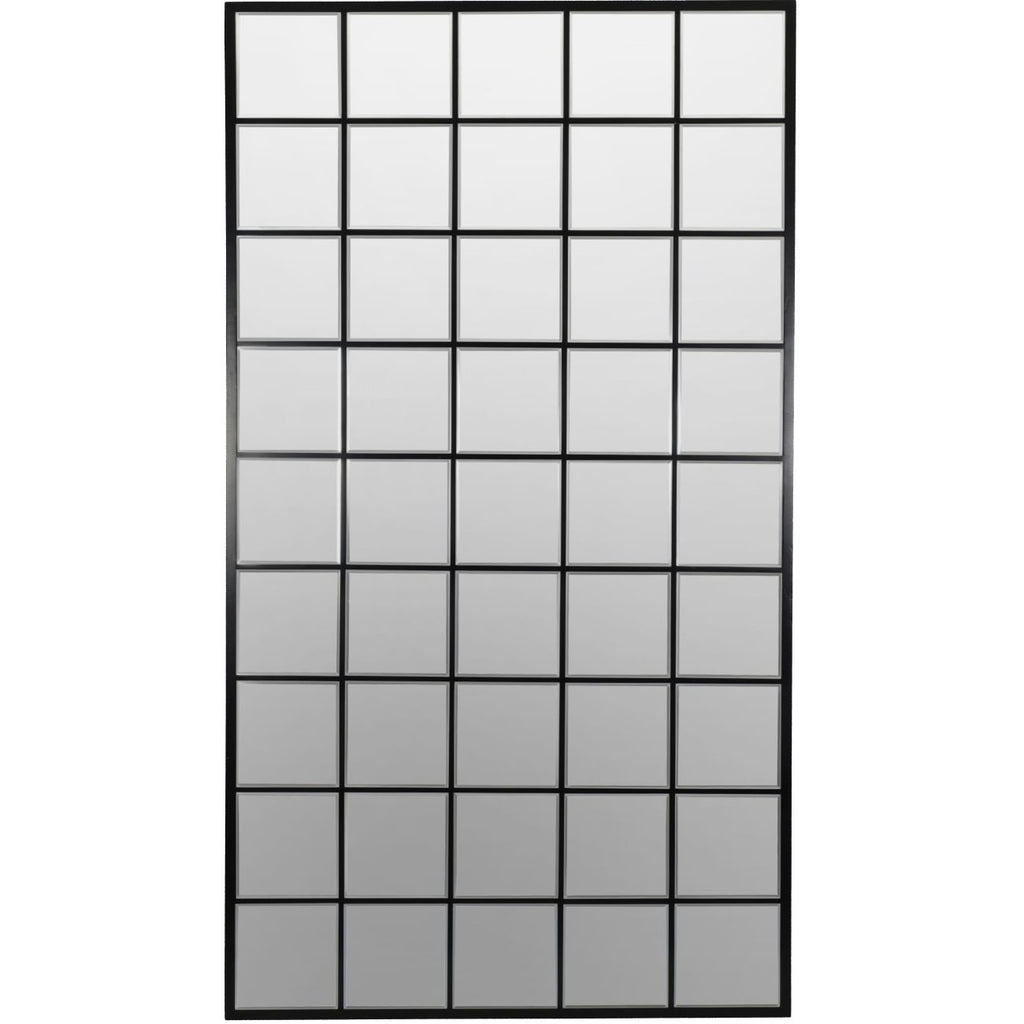 Squares Large Window Mirror - Black