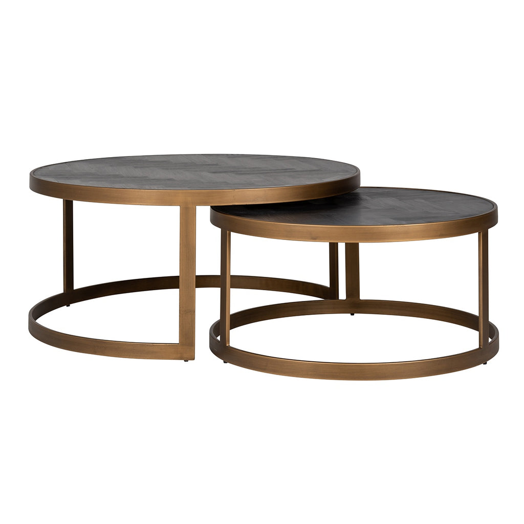 Arundel Brass Nest of 2 Coffee Tables - Pavilion Interiors