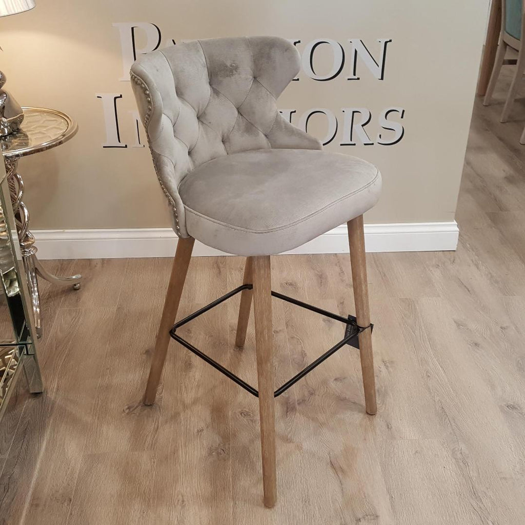 Pavilion Curved Button Bar Stool - Pavilion Interiors