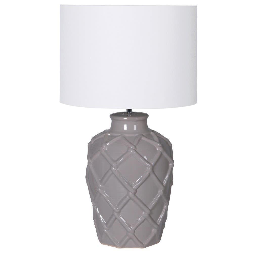 Grey Ceramic Table Lamp - Pavilion Interiors