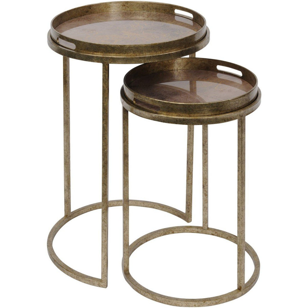 Vienna Antique Gold Atlas Set Of 2 Side Tables - Pavilion Interiors