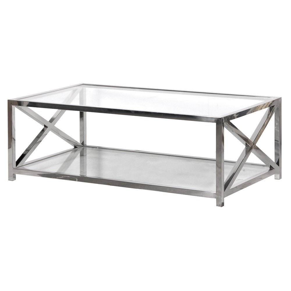 Argento X Frame Coffee Table - Chrome