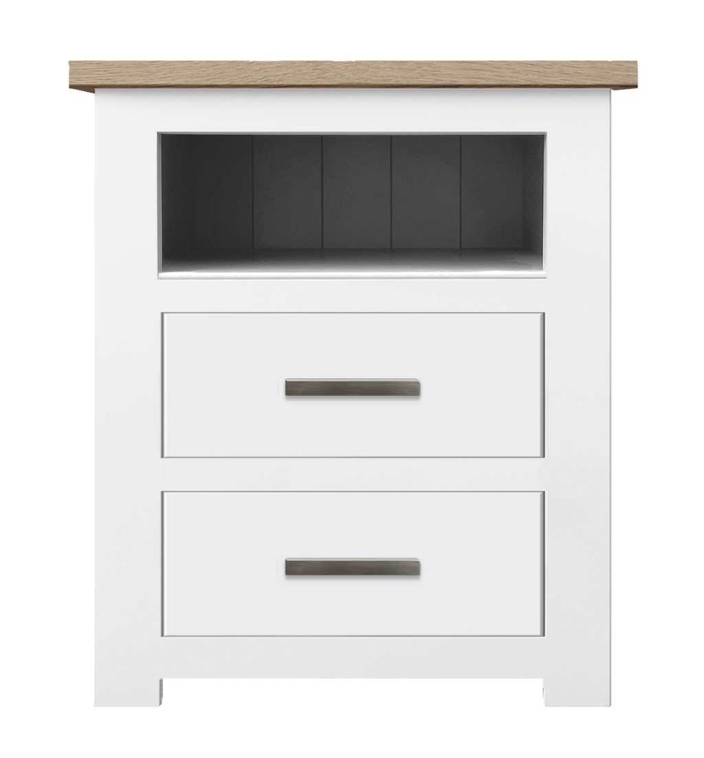 Lulworth 2 Drawer Open Top Bedside