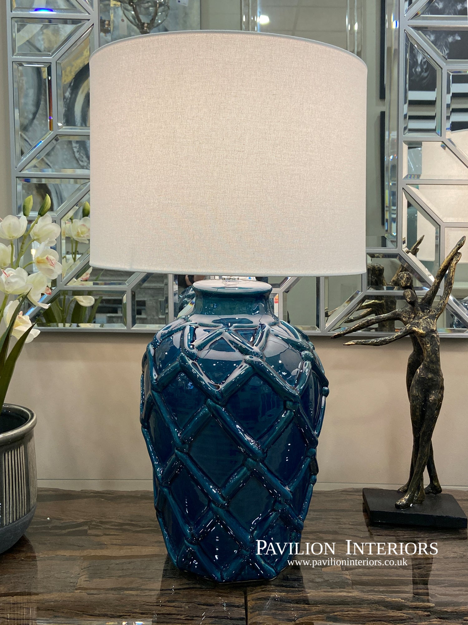 Blue table lamps shop for living room