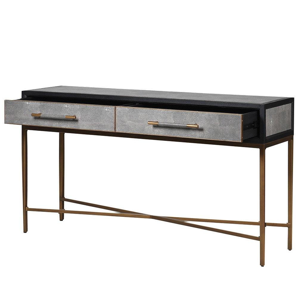 Shagreen console deals table with drawers