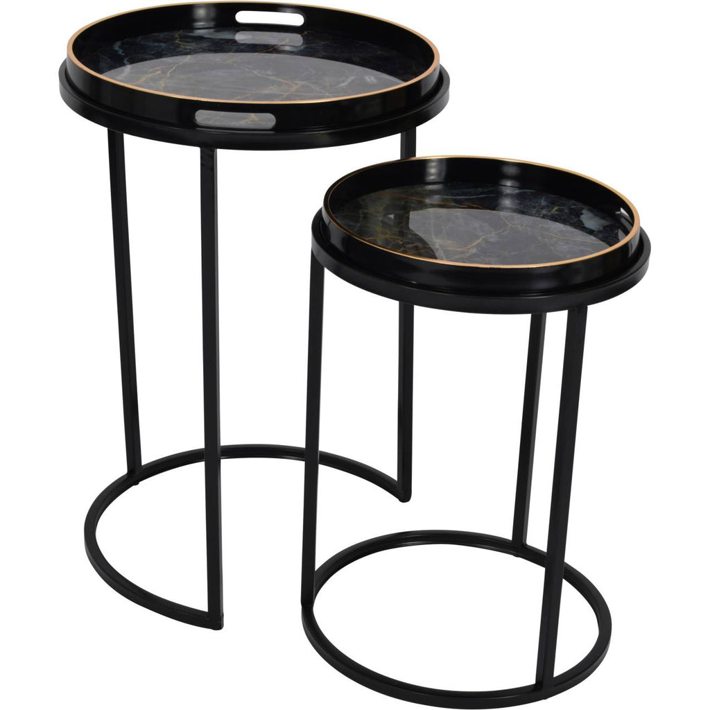 Vesuvius Black and Gold Set of 2 Tables - Pavilion Interiors